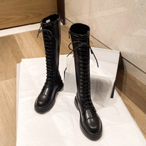 Miao couple 2021 new autumn and winter explosive boots female spring slim no knee Knight boots tall Martin boots