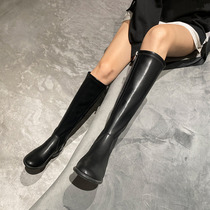 Wonderful couple boots women's shoes 2021 autumn and winter net red thin boots plus velvet Joker knight boots high Martins boots