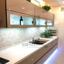Cabinet door custom crystal steel door Color crystal cabinet door hidden frame glass door Tempered glass kitchen cabinet door panel Kitchen cabinet door