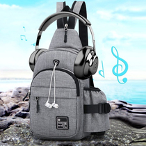 Multi-function mini backpack new canvas chest bag Korean version of the trendy men and women chest crossbody bag casual student backpack