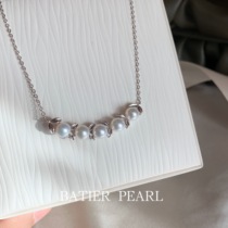 M with fresh smile olive branch natural pearl round 925 sterling silver necklace