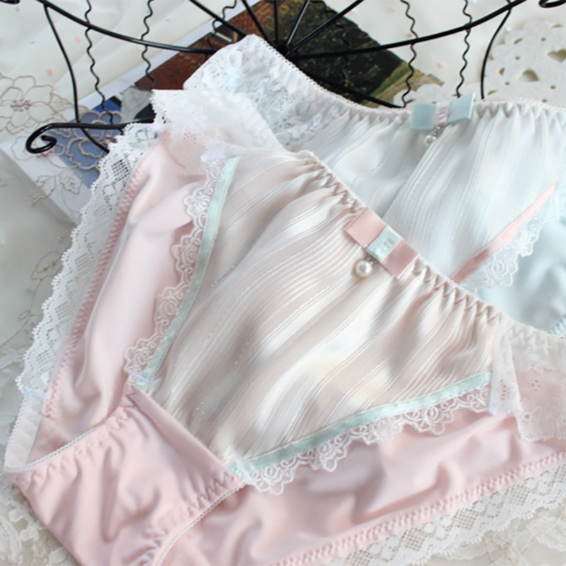 日系蕾丝胖次 粉嫩少女内裤 萌萌哒纯棉内裤牛奶丝小内内