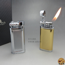 Copper shell with pipe pressure rod tool imitation retro arm-lift inflatable lighter oblique fire grinding wheel mens pipe special