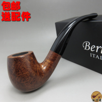 Italy Berino Bellino old-fashioned solid wood portable Heather pipe mens medium curved 906 glossy