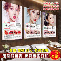Korean semi-permanent poster tattoo embroidery hanging painting eyebrow eye lip sticker wall mural beauty salon studio decoration painting micro-finishing
