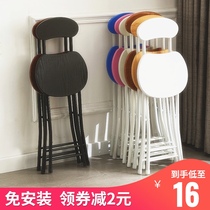 Folding chair home dining chair simple chair Leisure back chair dormitory stool balcony chair portable adult round stool