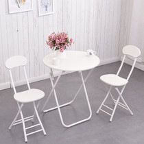 Simple folding table and chair combination portable table setting table home dining table modern small round table balcony negotiation