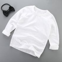 Boys long sleeve white T-shirt cotton thin children cotton round neck men and women baby spring and autumn bottoming coat childrens clothing