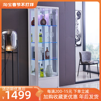 Wine cabinet modern minimalist wine cabinet against the wall display cabinet tempered glass small wine cabinet decorative cabinet living room Chinese furniture