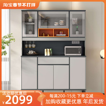 Light luxury sideboard glass door wine cabinet integrated against the wall modern minimalist storage locker new Chinese restaurant cabinet