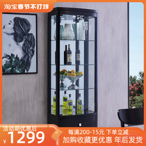Modern minimalist home wine cabinet against the wall glass small wine cabinet jewelry cabinet locker TV side cabinet decoration display cabinet