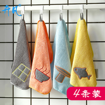 Kitchen dishwashing cloth cleaning cloth is not easy to stick to oil wipe hands absorb water not easy to lose hair oil towel housework Brush pan cloth
