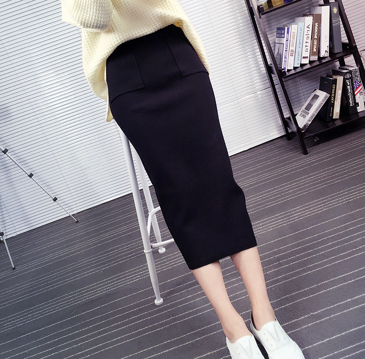 中长款长裙春秋一步开叉修身半身裙包臀裙韩版