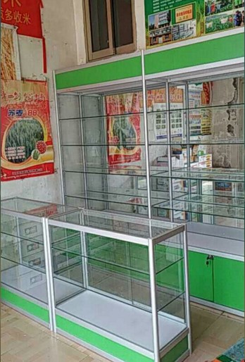农资药店货架种菜子除草剂玻璃展示架玻璃柜超市仓储货架精品柜