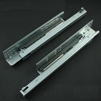 Two-section half-pull drawer-bottom rail damping buffer thickened silent rail bottom-mounted wood pumping rail track hidden slide rail