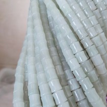 Desert edge She Tai Cuiqing water material bean green bean green bamboo loose bead diy semi-finished product 8*8 shot one shot two