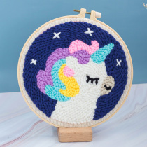 Magic hand made Russian poke embroidery unicorn decompression handmade DIY embroidery gift material package poke music