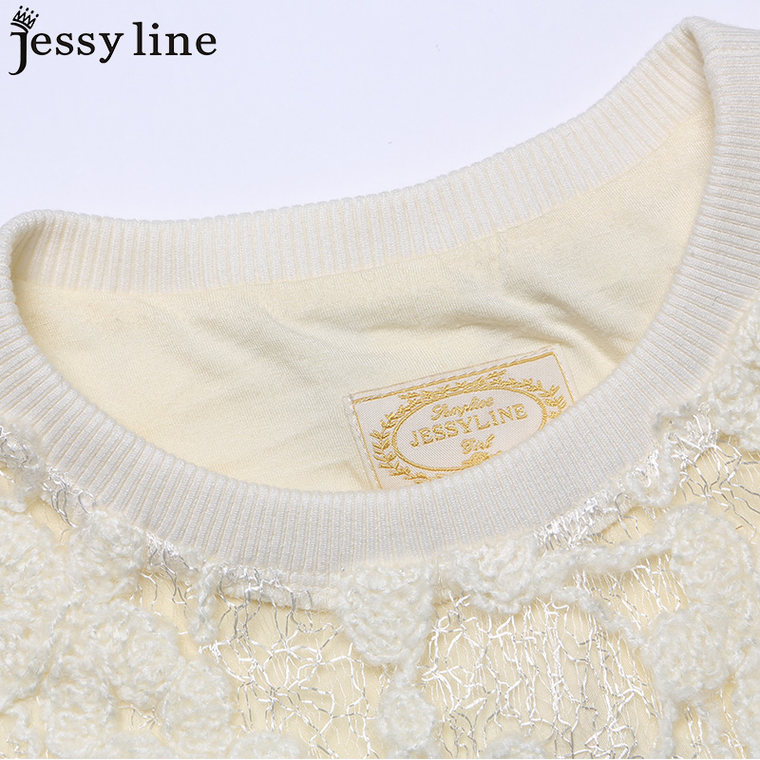 jessy line2015秋装新款 杰茜莱甜美百搭显瘦蕾丝拼接雪纺连衣裙