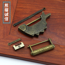 Xiaofu lock Chinese antique lock Ancient Qing Dynasty retro lock Pure horizontal open padlock old-fashioned latch lock