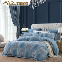 Mercury home textile brushed cotton four-piece set cotton double simple plain warm duvet cover sheets Wanju Huayin