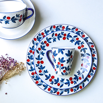 Export ceramic berry series Dinner plate Bone china Western heart plate Household set Salad bowl Coffee cup