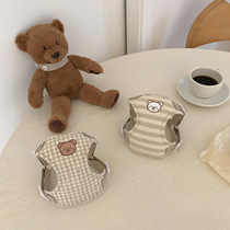 Pet Cat Dog Cute Little Bear Series Out Chest Harness Traction Rope Plaid Striped Suit Teddy Bibear Pooch