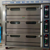 Three-layer six-pan oven commercial electric heat baking oven pizza cake bread baking duck stove large large-capacity gas