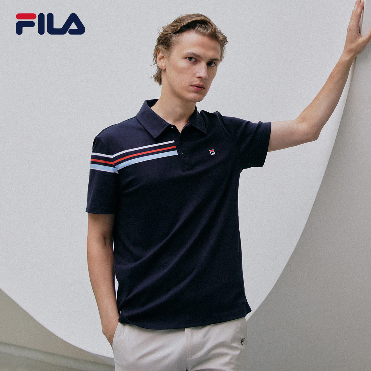 fila斐乐官方男士短袖polo衫2021年夏季新款休闲黄景瑜同款polo