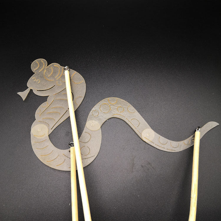 皮影戏道具生肖带杆动感动物熊牛猫兔羊鼠狐狮本色手工diy上色