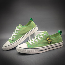 European station luxury low-top mens shoes trendy all-match mens casual shoes breathable printed leather Korean version of the trendy shoes men