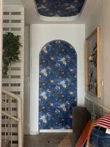 Dark blue starry universe space Star wallpaper childrens roof paper kindergarten ceiling roof night sky wallpaper