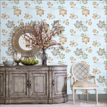 Retro Maple Leaf English letter pattern wallpaper cafe wallpaper background wallpaper Petit tea restaurant wallpaper