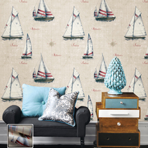Mediterranean childrens room wallpaper nautical era sailing map wallpaper AB striped mash boy room wallpaper