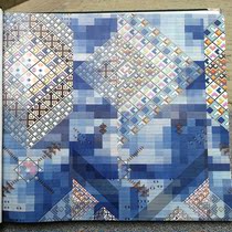 Dark blue geometric diamond wallpaper bohemian exotic ethnic style mysterious personality cafe bar wallpaper