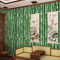 Modern Chinese classical shop decoration restaurant Teahouse study wallpaper Chinese style wallpaper Bamboo Bamboo Forest wallpaper