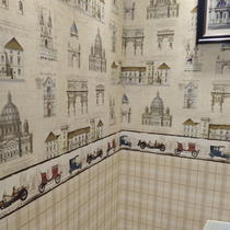 Nordic style White House castle building waistline lattice integrated seamless wall cloth childrens room bedroom boy room wall cloth