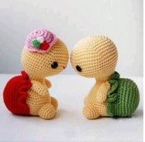 Crochet doll wool handmade DIY e-book couple turtle non-finished non-video