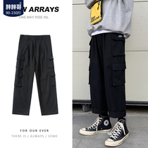 Fat fat brother pants mens autumn and winter New Fashion loose casual pants trend Joker large size handsome straight overalls pants