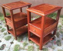 Big fruit red sandalwood tea rack corner dining side cabinet bedside table Burmese pear coffee table Chinese mahogany furniture rack