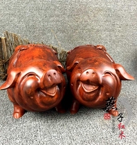 Redwood carving crafts 12 Twelve Zodiac Rosewood Zhaocai Fu Fu Pig Home Feng Shui Porch Living Room Decoration