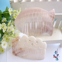 Natural Conch shell Shell comb Wooden comb Conch comb