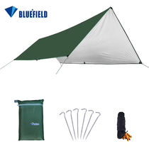 Blue field outdoor silver-coated canopy cloth waterproof and UV-proof multifunctional mat can be built with simple tents