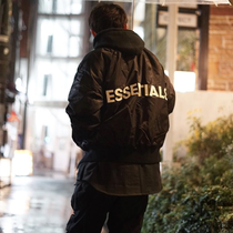 Special Clearance FOG essentials Letter Printing Clamp Thin Cotton MA1 Air Force Jacket High Street Cotton Clothes Couple