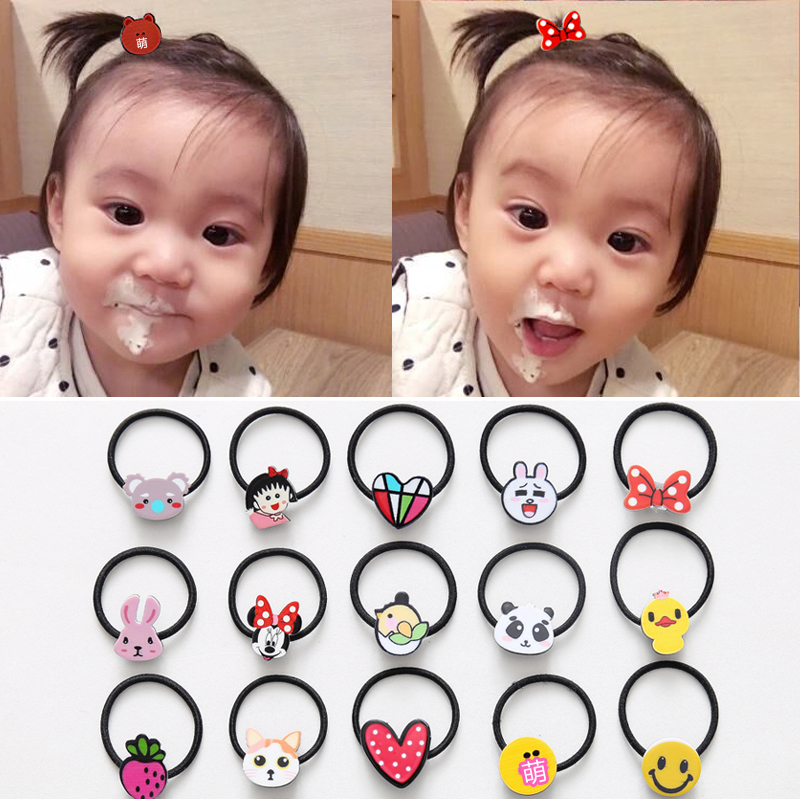 Head rope daughter child cute small rubber band color hair ring Baby tie hair rubber band does not hurt hair Baby hair accessories