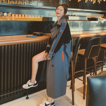 This years popular windbreaker womens long 2021 spring and autumn new Korean version loose temperament over-the-knee coat coat tide