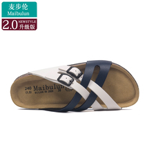 Maibu Lun flat bottom Cork slippers Summer Lovers Beach outdoor home ins color matching wild high College