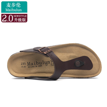Maibu Lun non-slip Cork slippers for men and women with beach home sandals summer Flip-flops clip bokken shoes