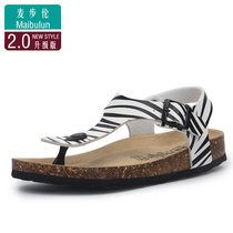 Maibu Lun flat Cork slippers sandals Flip-Flops men and women same size harbor style outdoor lazy Rome