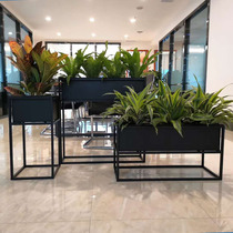 Outdoor wrought iron flower box decorative flower stand rectangular floor flower trough restaurant Office square partition flower pot shelf