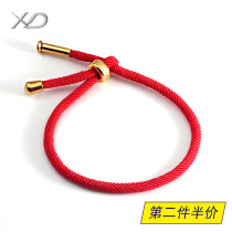 Red rope hand chain rope pig year trend hand string wear 3D hard gold transfer beads women hand woven hand rope